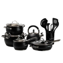 Набір посуду для приготування з нержавіючої сталі 12 предметів, чорний HP33548 (LG-HP33548) Набір посуду для приготування з нержавіючої сталі 12 предметів, чорний HP33548 (LG-HP33548)