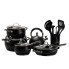 Набір посуду для приготування з нержавіючої сталі 12 предметів, чорний HP33548 (LG-HP33548)