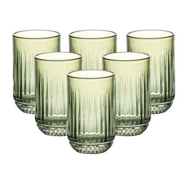 Набір склянок 6 штук 450 мл скляні зелений HP4146 (LG-2148787572)