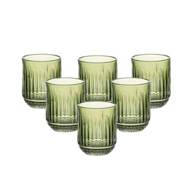 Набір склянок 6 штук по 250 мл скляні зелений HP4147 (LG-2148787573)