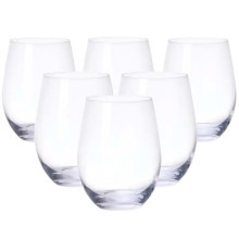 Набір склянок 6 штук по 390 мл скляний прозорий HP558 (LG-2148787640) Набір склянок 6 штук по 390 мл скляний прозорий HP558 (LG-2148787640)
