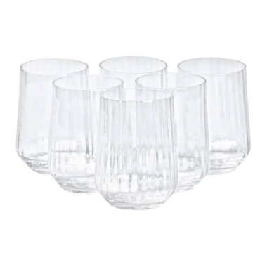 Набір склянок ребристих 6 штук по 450 мл прозорий HP98 (LG-2050959129)