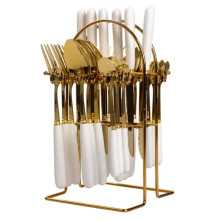Набор столовых приборов на подставке 24 предмета столовый набор на 6 персон Белый HP-20-49