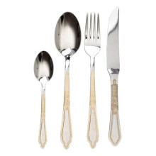 Набор столовых приборов золото на 6 персон комплект столовых приборов 24 предмета Серебро с золотом HP-20-64 Набор столовых приборов золото на 6 персон комплект столовых приборов 24 предмета Серебро с золотом HP-20-64