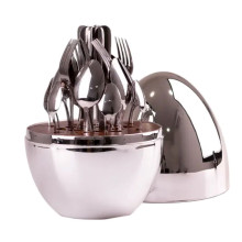 Набір столових приборів на 6 персон 24 шт з підставкою 29 х 19.5 см срібло HP7881S (LG-2026508216) Набір столових приборів на 6 персон 24 шт з підставкою 29 х 19.5 см срібло HP7881S (LG-2026508216)