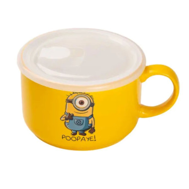 Миска порцелянова з пластиковою кришкою, 900 мл, для супу та локшини HP-15-18BM (LG-2350684630)