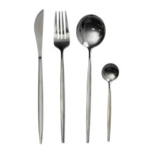 Набор столовых приборов 24 предмета набор ложек вилок и ножей на 6 персон Черный HP-20-45