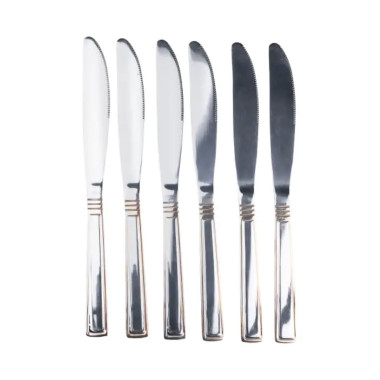 Набір столових ножів 6 шт нержавіюча сталь хром із золотом HP700 (LG-2040548590)