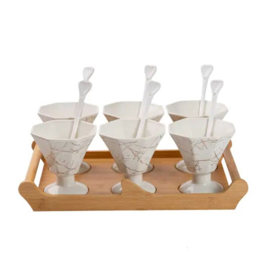 Набір із 6 креманок 200 мл, порцеляна білий HP-1220 (LG-2350684624)