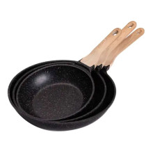 Набір з 3 алюмінієвих сковорідок з товстим дном MGC Чорний HP-4-410B (LG-2358506274)