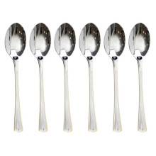 Набор столовых ложек 6 штук ножи из нержавеющей стали набор ложек 20.7 см Серебро с золотой обводкой HP-20-31