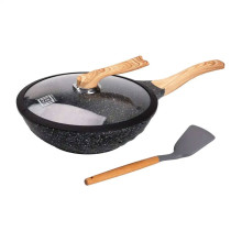 Алюмінієва сковорода 5,5 л, мармурове антипригарне покриття, Ø 30 см, з лопаткою для приготування MGC HP-4-448 (LG-2358506258)