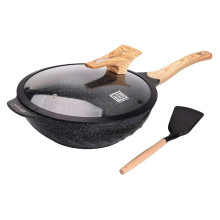 Алюмінієва сковорода 5,8 л, мармурове антипригарне покриття, Ø 32 см, з лопаткою для приготування MGC HP-4-449 (LG-2358506259)