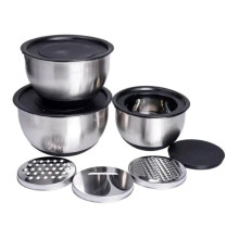 Набір мисок з нержавіючої сталі з кришками і терками салатники з нержавійки 3 штуки 2.5 л/2 л/1.5 л LG-02/3PCS (LG-LG-02/3PCS) Набір мисок з нержавіючої сталі з кришками і терками салатники з нержавійки 3 штуки 2.5 л/2 л/1.5 л LG-02/3PCS (LG-LG-02/3PCS)