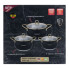 Набір каструль із нержавіючої сталі 2,6 л - 3,6 л - 6,1 л зі скляними кришками HP33525B (LG-HP33525B)