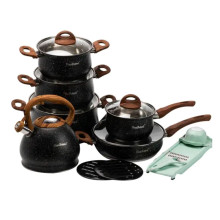 Набір посуду для приготування із нержавіючої сталі 10 предметів чорний HP33530B (LG-HP33530B) Набір посуду для приготування із нержавіючої сталі 10 предметів чорний HP33530B (LG-HP33530B)