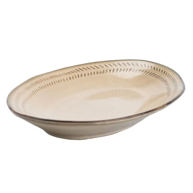 Блюдо сервірувальне овальне порцелянаове 29х19 см бежеве HP23381 (LG-2183918574)