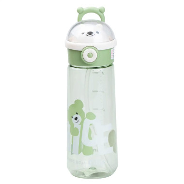 Пляшка для води 620 мл з трубочкою багаторазова Зелена HP17300GR (LG-2183918509)