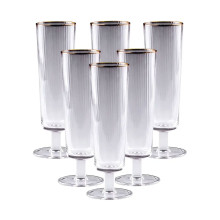 Келихи для шампанського із золотою облямівкою 6 штук по 300 мл HP82 (LG-2050941608) Келихи для шампанського із золотою облямівкою 6 штук по 300 мл HP82 (LG-2050941608)