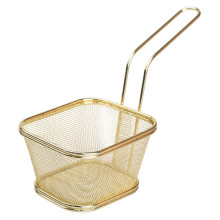 Корзина сервировочная для картофеля фри и снеков 13×11×7 см Золотая HP-19-4-L-G