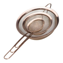 Набор ситечек 3 штуки для муки и круп из нержавеющей стали Медный HP-19-22