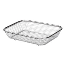 Сито-корзина для мытья овощей и фруктов 29.5х21х6 см дуршлаг из нержавеющей стали HP-19-23-M