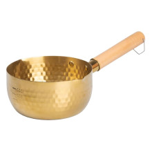 Сотейник из нержавеющей стали 1.4 л с деревянной ручкой Золотистый HP-19-24-16CM