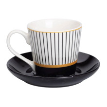 фарфоровая чашка с черным блюдцем 200 мл RX-N24708WP