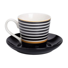 фарфоровая чашка с черным блюдцем 200 мл RX-N24708B