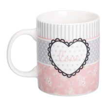 Чашка фарфоровая 400 (мл) чашка для кофе и чая з надписью и сердцем Lugi RX-N240143PKV