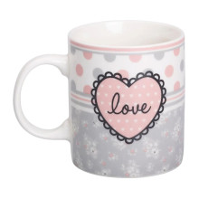 Чашка фарфоровая 400 (мл) чашка для кофе и чая з надписью и сердцем Lugi RX-N240143GKV