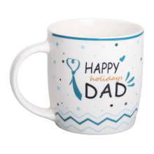 Кружка фарфоровая с надписями 450 (мл) Happy holidays dad RX-N240278HD