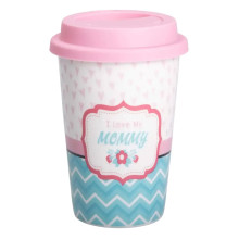 Стакан фарфоровый 420 мл с силиконовой крышкой I love my mommy RX-N240288LM