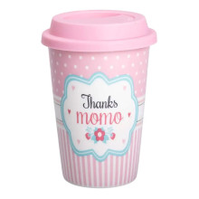 Стакан фарфоровый 420 мл с силиконовой крышкой Thanks momo RX-N240288TM