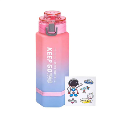 Пляшка для води Keep Going 650 мл з наклейками рожева (LG-2394098913)