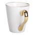 Кружка фарфоровая с золотым ободком и позолоченной ручкой 320 (мл) Белая RX-N240624W