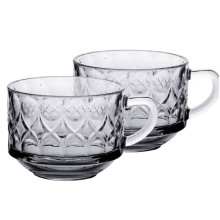 Набор чашек из стекла 6 шт прозрачные стеклянные кружки 270 мл HP-YH-67