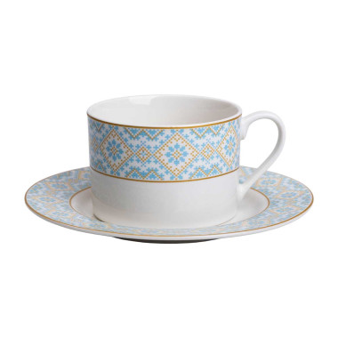 Чашка порцелянова з орнаментом 250 мл, біла HP-7-741 (LG-2394098803)