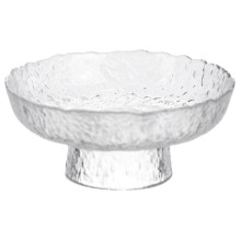 Фруктовница на ножке Ice Textured 15 см с ледяной текстурой стекла Yiwu HP-34-88 (LG-HP-34-88)