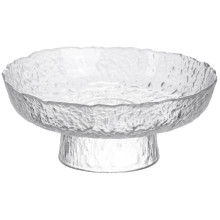 Фруктовница на ножке Ice Textured 20 см с ледяной текстурой стекла Yiwu HP-34-89 (LG-HP-34-89)