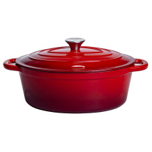 Гусятница чугунная с эмалированным покрытием 4 л, красный Yiwu HP-FLG-18 RED (LG-HP-FLG-18 RED)