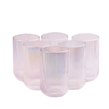 Ребристі склянки набір високих склянок 6 шт 400 мл Rainbow (LG-2026398306)