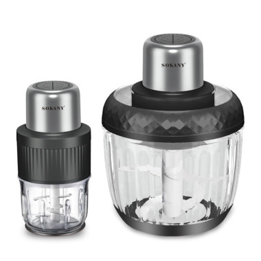 Чопер подрібнювач Sokany SKYM7032B 2в1 з чашами 0.5 і 1,5 літри 800 Вт (LG-2309098824)