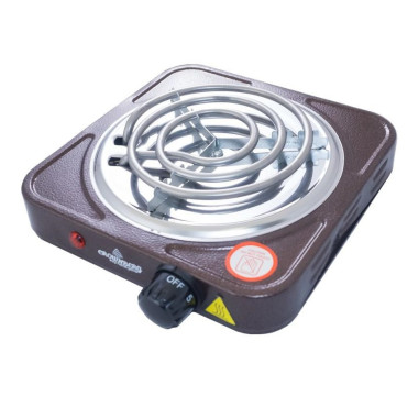 Плита Crownberg CB-3740 1000W настольная электрическая однокомфорочная спиральная коричневая