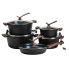 Набір каструль з антипригарним покриттям та кришкою з жароміцного скла HP33528B (LG-HP33528B)