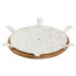 Тарілка для піци 28 см порцелянова з бамбуковою підставкою, що обертається, секційна HP1213 (LG-HP1213)