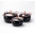 Набір каструль із нержавіючої сталі 2,6 л - 3,6 л - 6,1 л зі скляними кришками HP33525B (LG-HP33525B)