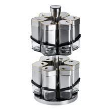 Набір для спецій на підставці 12 баночок по 120 мл, хром із золотом HP1321 (LG-HP1321) Набір для спецій на підставці 12 баночок по 120 мл, хром із золотом HP1321 (LG-HP1321)