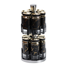 Набір для спецій на підставці 12 баночок по 120 мл, чорний мармур HP1356 (LG-HP1356) Набір для спецій на підставці 12 баночок по 120 мл, чорний мармур HP1356 (LG-HP1356)