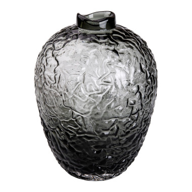 Ваза для квітів зі скла, декоративна кругла, 30 см, сіра HP-1731 (LG-2350684514)